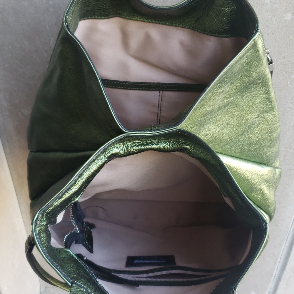 Metallic green gianni chiarini soft leather purse - Picture 3 of 7